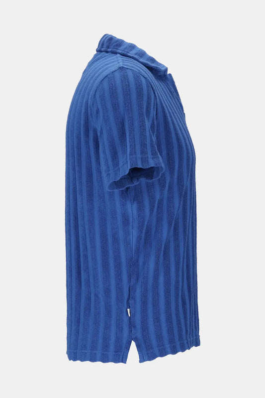 Fedeli Polo en coton nervuré bleu - LECLAIREUR