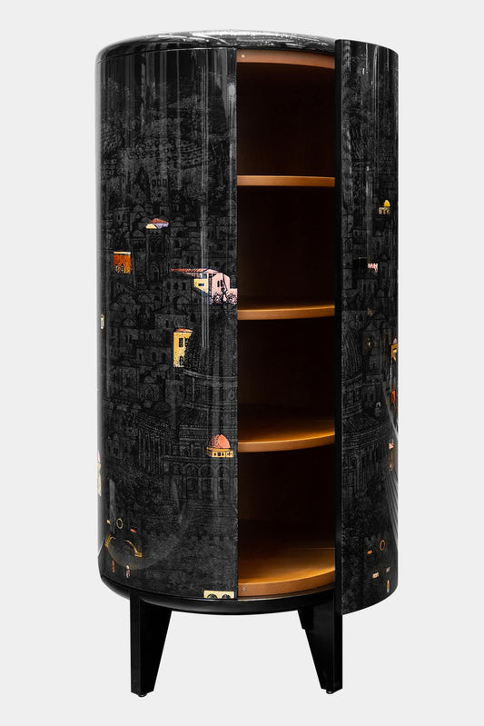 Fornasetti Cabinet cylindrique Gerusalemme di Notte - LECLAIREUR