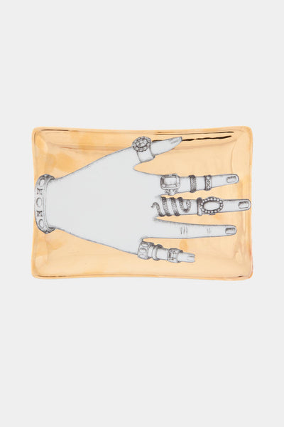 Fornasetti フォルナセッティ　mano アッシュトレイ　新品未使用 Fornasetti Mano con Anelli 長方形灰皿 - ゴールド - LECLAIREUR