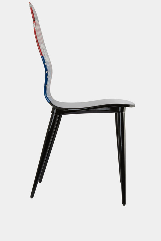 Fornasetti Chaise Lux Gstaad - drapeau USA - LECLAIREUR