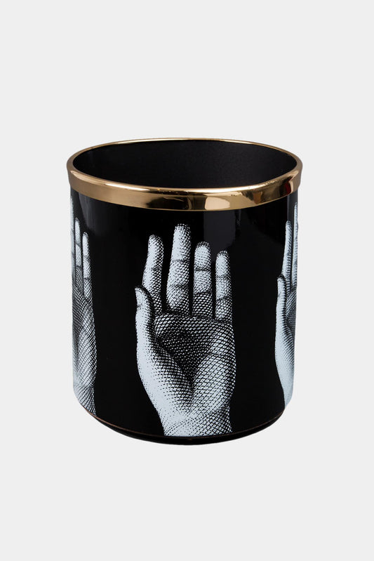 Fornasetti Mani Wastebasket - black