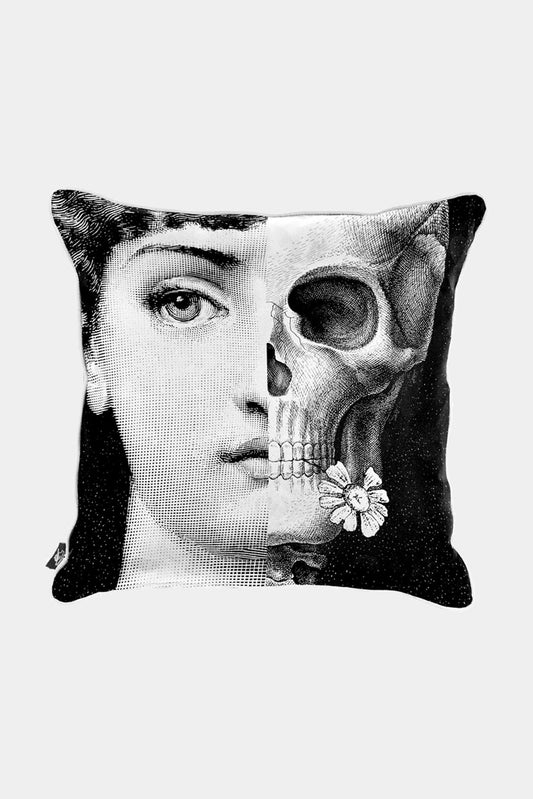 Cushion "Tema e Variazioni" n.288 in black and white cotton