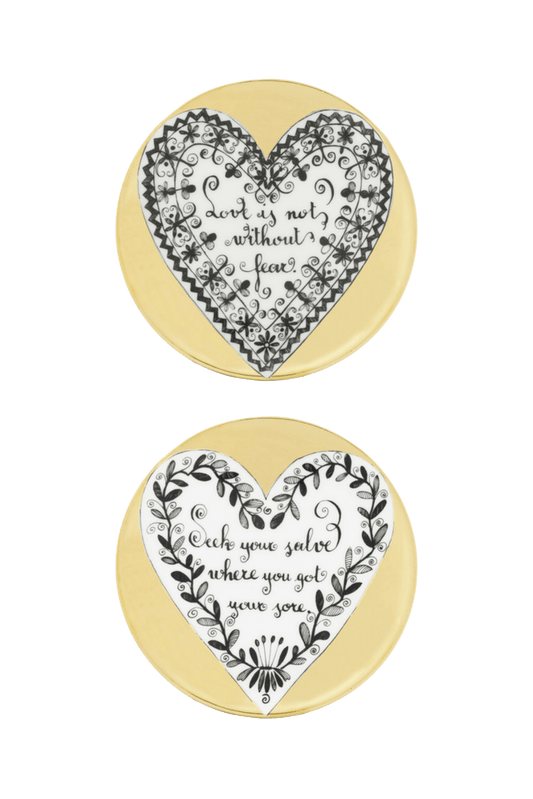 Fornasetti Set de 8 dessous de verre Love - doré - LECLAIREUR