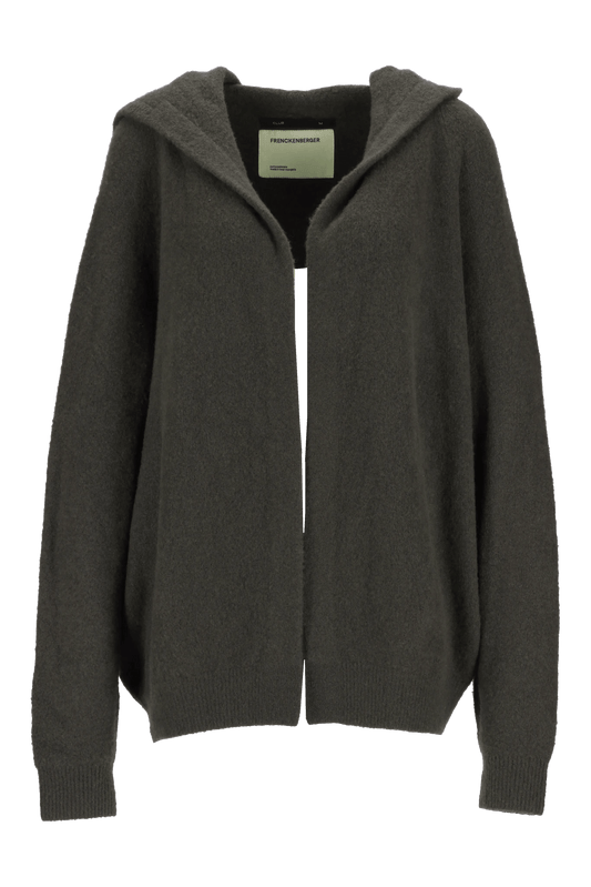 Frenckenberger Green Cashmere Hooded Cardigan
