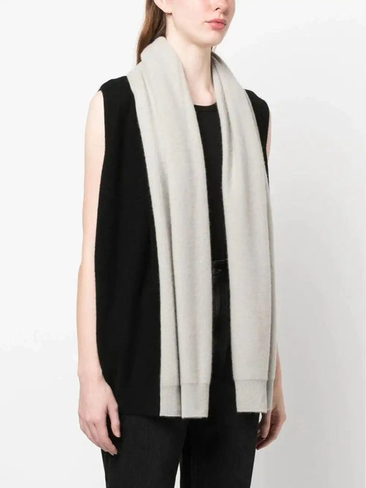 Frenckenberger Two-tone cashmere cardigan with contrast collar