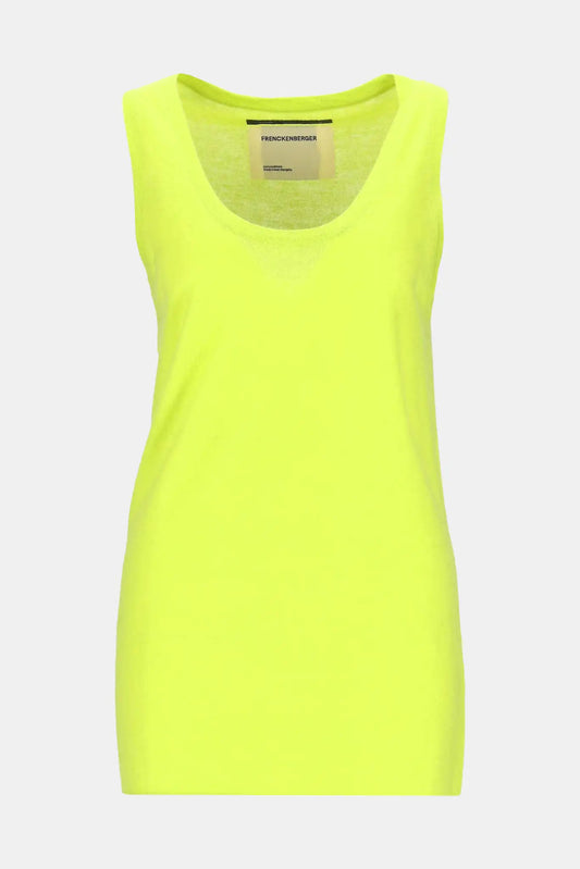 Frenckenberger Débardeur long en cachemire jaune fluo - LECLAIREUR