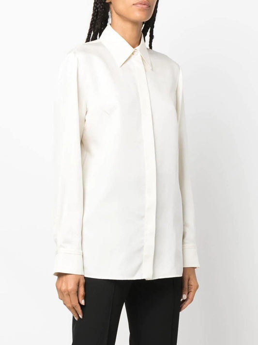Gabriela Hearst "CRUZ" shirt in ivory silk