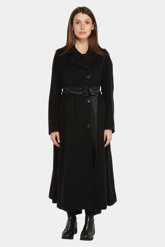 Long black cashmere coat