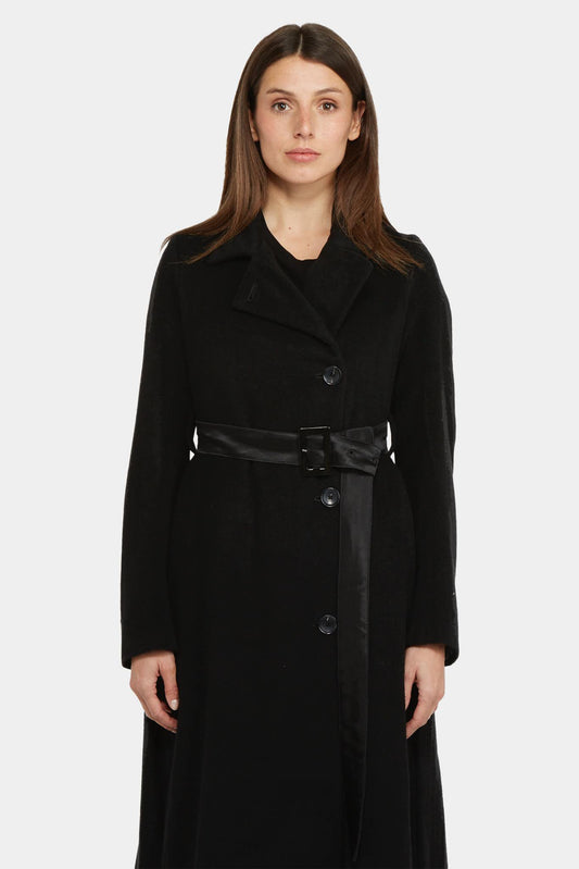Long black cashmere coat