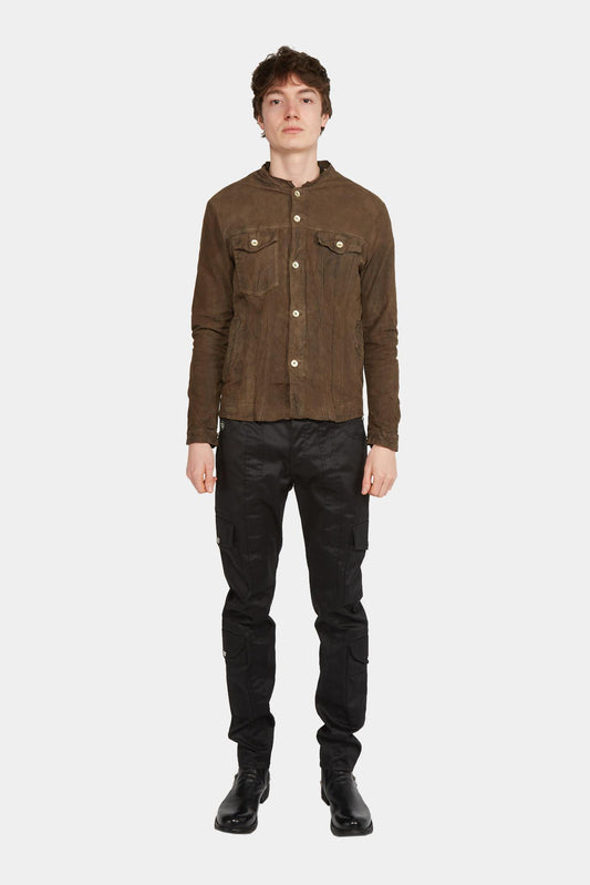 Giorgio Brato Jacket buttoned in brown leather