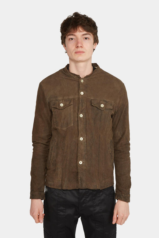 Giorgio Brato Jacket buttoned in brown leather