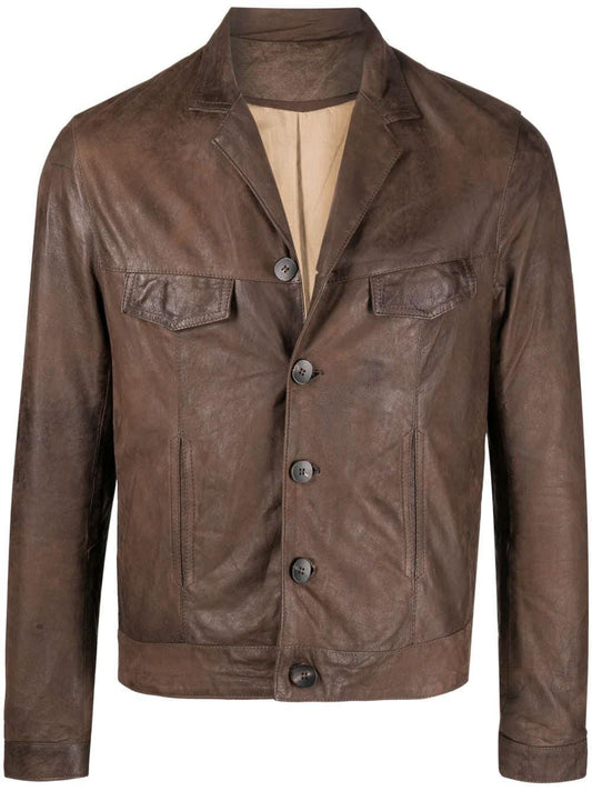 Giorgio Brato jacket brown leather shirt
