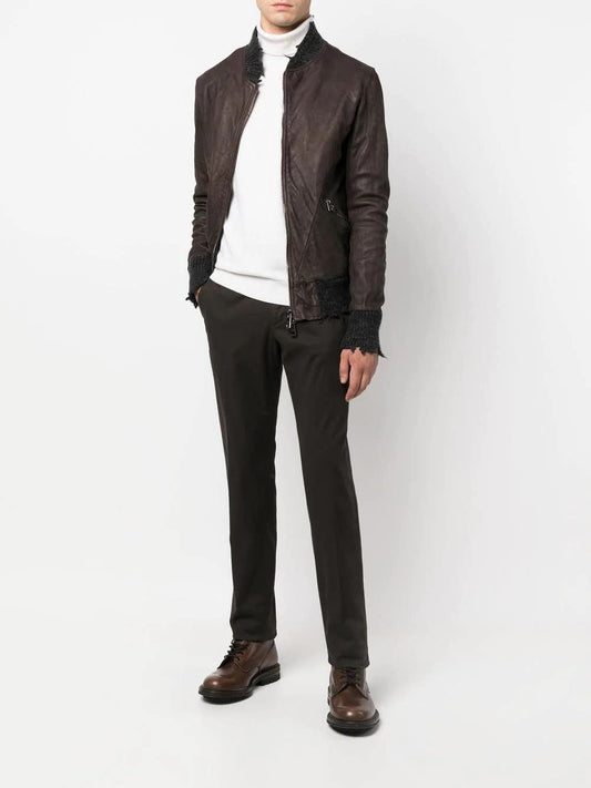 Giorgio Brato Dark brown leather jacket