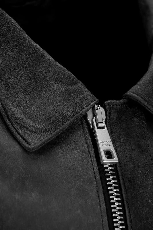 Giorgio Brato Veste noire à fermeture zippée - LECLAIREUR
