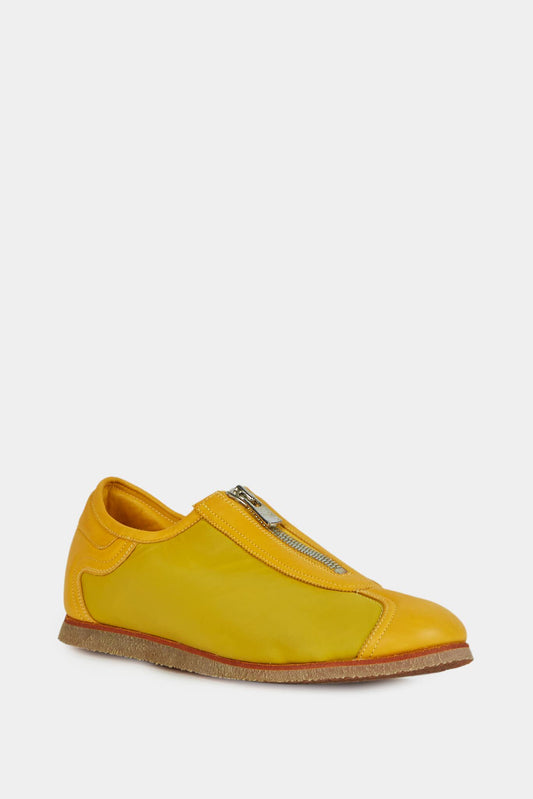Guidi Yellow low-top zipped sneakers