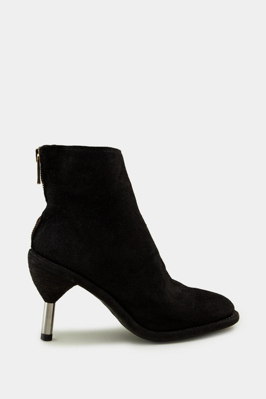 Guidi Black Leather Heeled Ankle Boots
