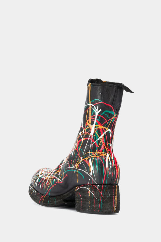 Guidi Bottines en cuir à effet peint - LECLAIREUR