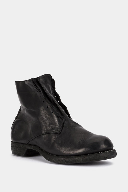 Guidi Black leather ankle boots
