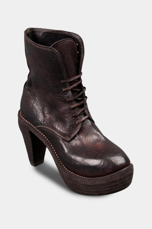 Guidi Leather lace-up heeled ankle boots