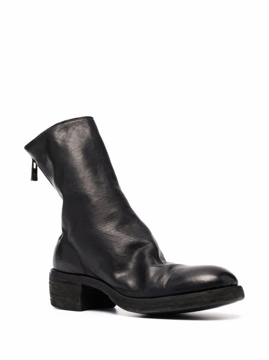 Guidi Black boots with zipper in the back