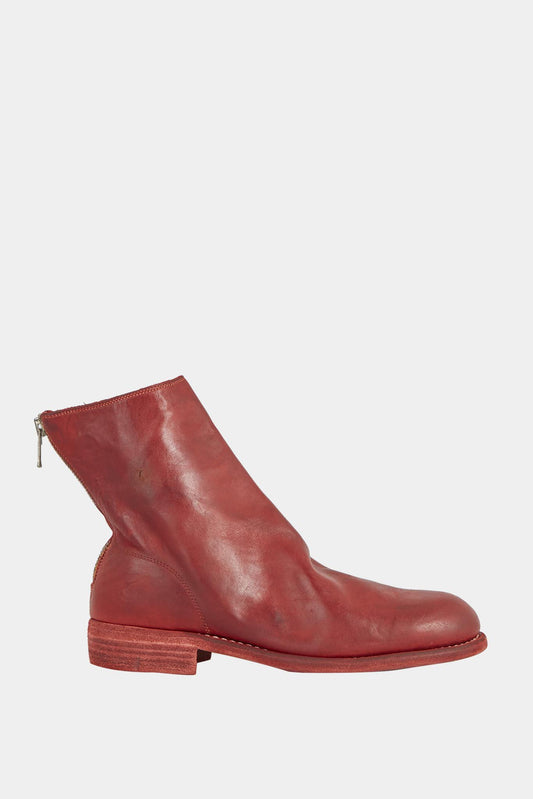 Guidi Red leather ankle boots