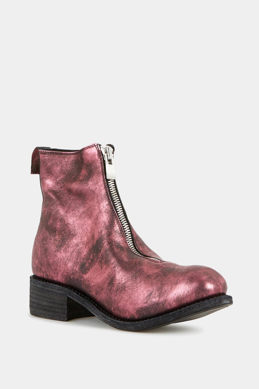 Guidi Purple metallic effect ankle boots
