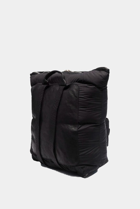Guidi Sac à dos en nylon et cuir noir à pochettes amovibles - LECLAIREUR