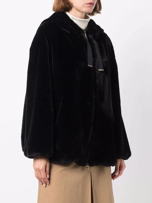 Herno Jacket in black synthetic fur