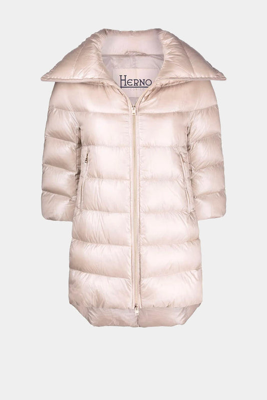 Herno "Cleofe" beige quilted padded coat