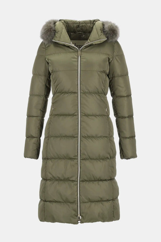 Herno Green quilted hooded jacket