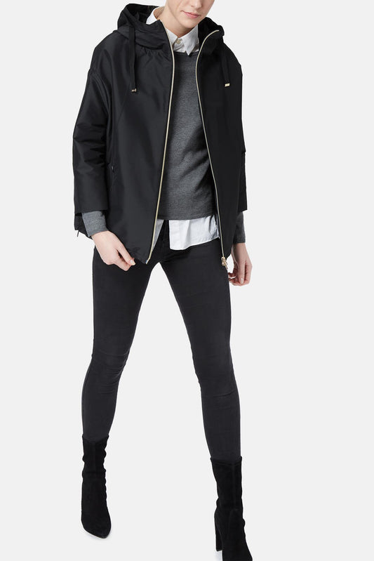 Herno Manteau à capuche en polyester noir - LECLAIREUR