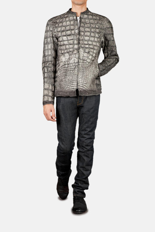 Isaac Sellam Brutal grey crocodile leather jacket