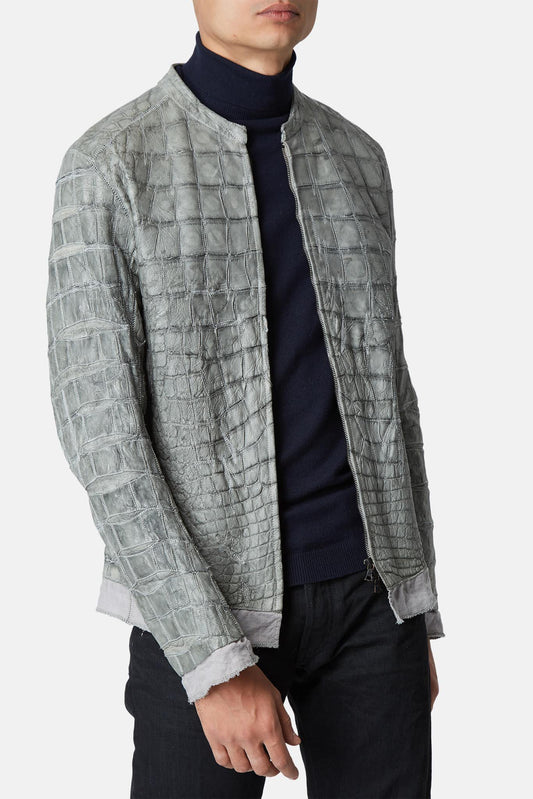 Isaac Sellam Pearl Grey Leather Jacket