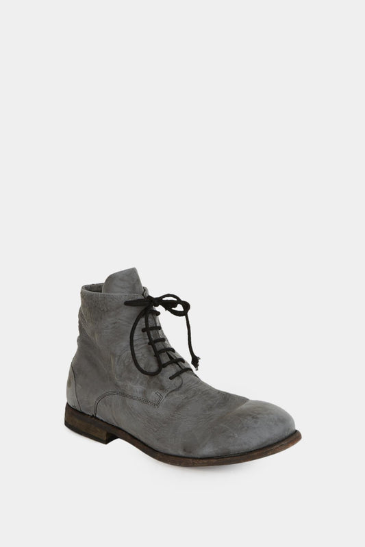 Grey leather boots with a worn effect