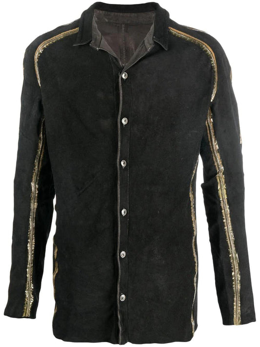 Isaac Sellam "Indiscreet" suede and sequin embroidered shirt