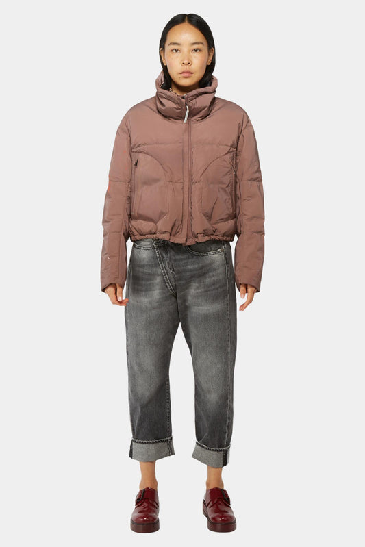 Isaac Sellam Puffer jacket in reflective pink leather