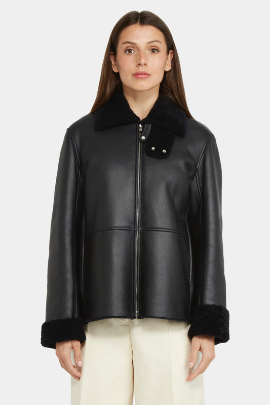 Jil Sander Black grained lambskin jacket