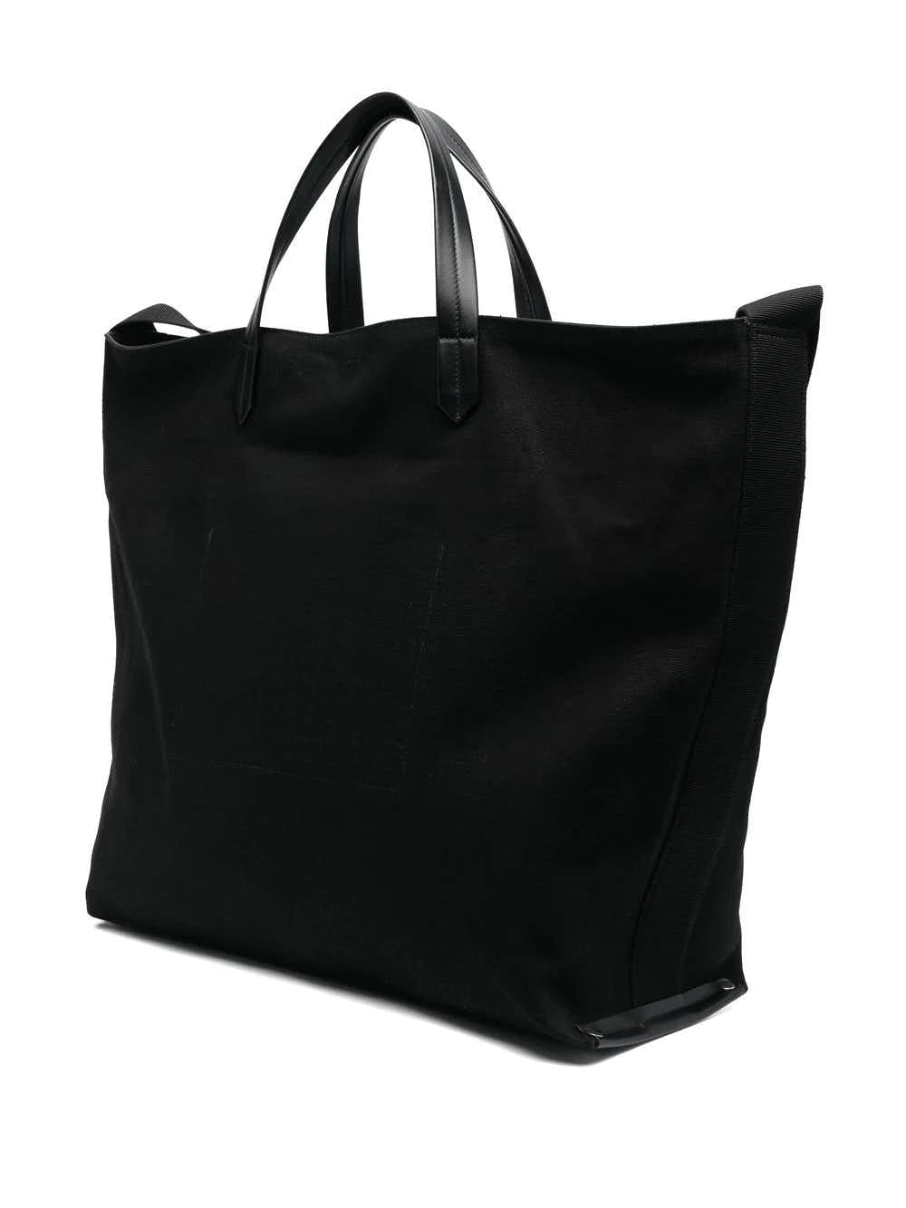 Jil Sander「TAPE TOTE MD」ブラック リネン キャンバス トートバッグ