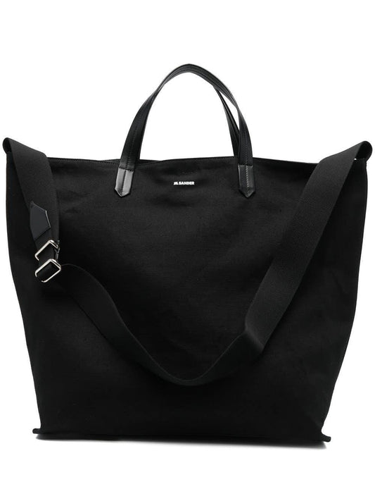 Jil Sander "TAPE TOTE MD" tote bag in black linen
