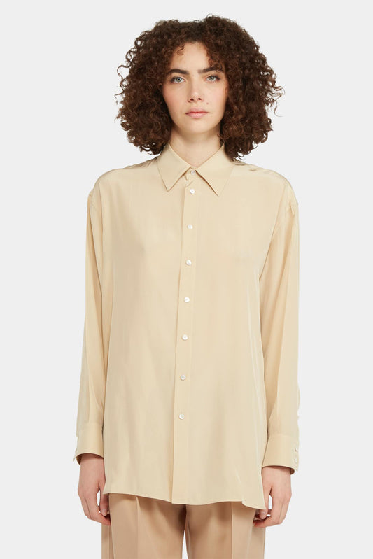 Jil Sander Loose shirt in beige silk