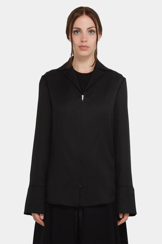 Black virgin wool shirt