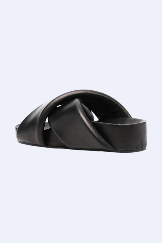 Jil Sander Sandales torsadées marron - LECLAIREUR