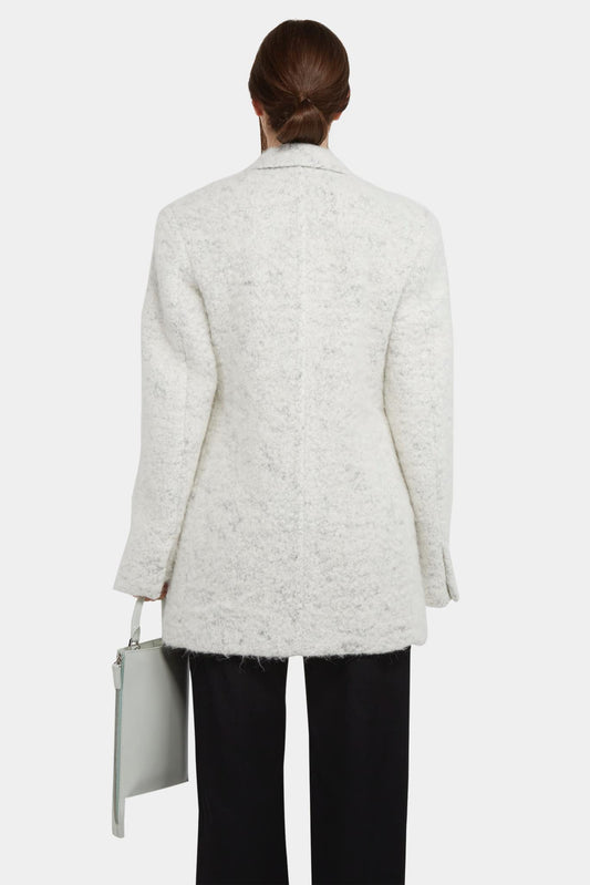 White alpaca wool oversized blazer jacket