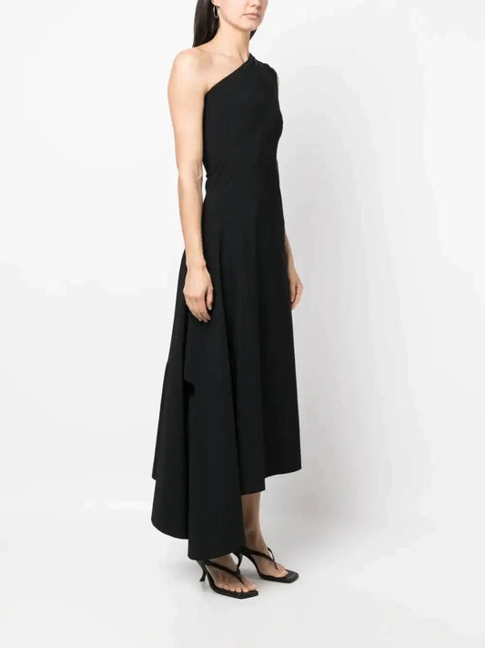 Johanna Parv Asymmetric long dress black