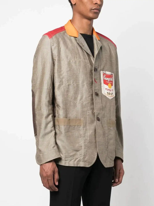 Junya Watanabe Blazer in mixed linen with logo patch "Campbells