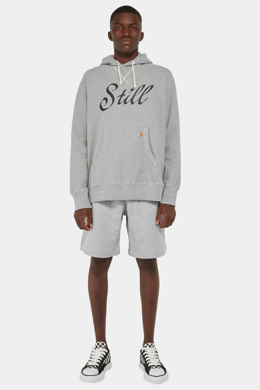 Junya Watanabe x CARHATT Hoodie en coton gris à imprimé au dos - LECLAIREUR