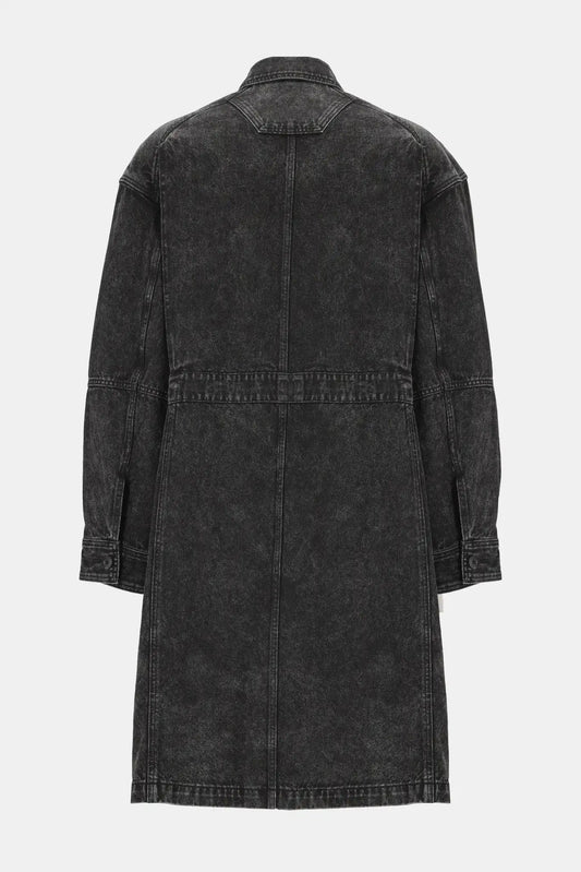 Juun J Mid-length black denim coat