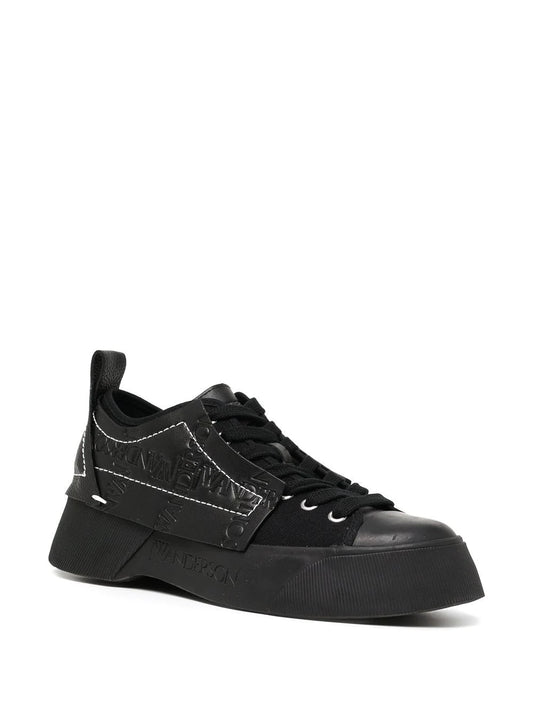 J.W Anderson Basse Baskets Bi-Matière in Black Canvas