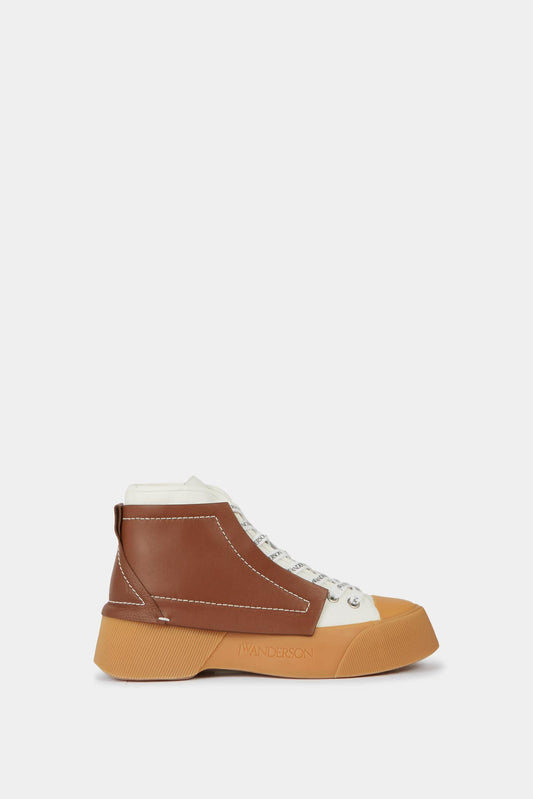 J.W Anderson Brown leather high-top sneakers