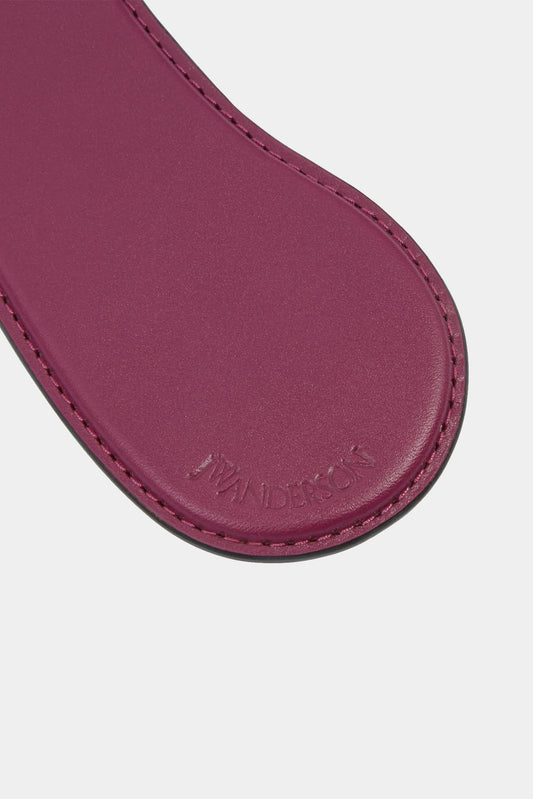 Aubergine keyring in calf leather